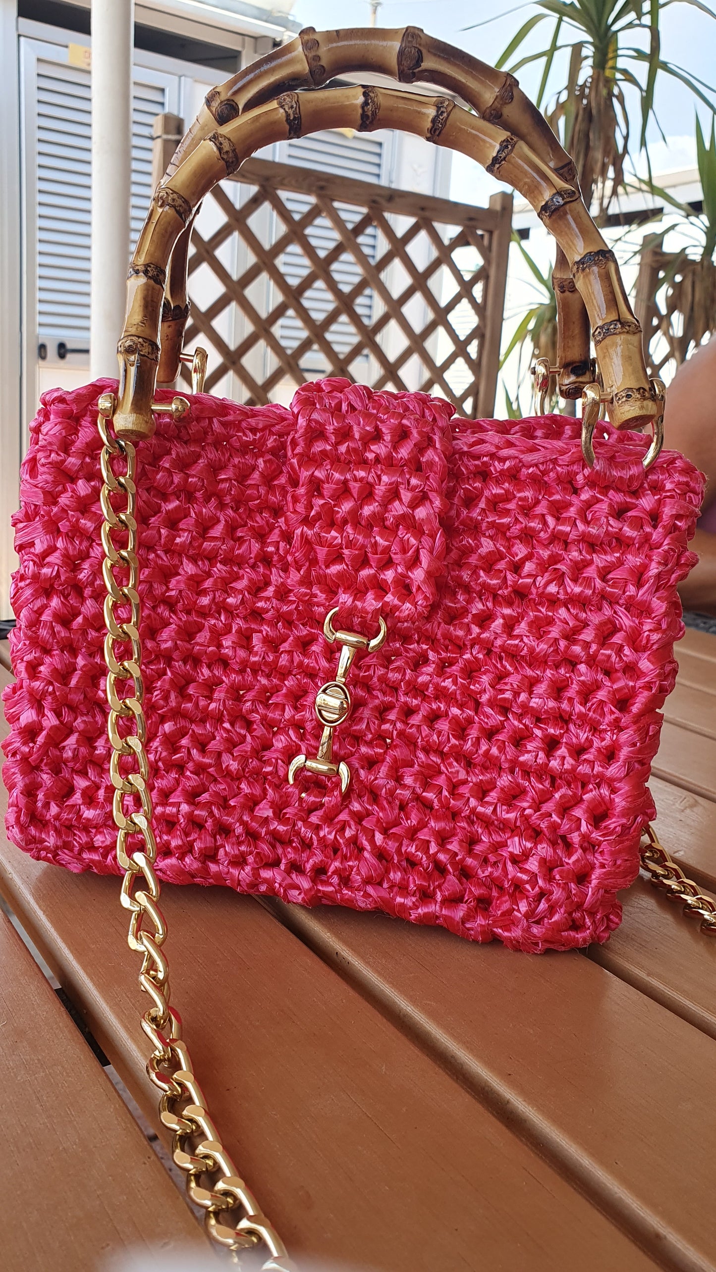 Pink Rafia Bag
