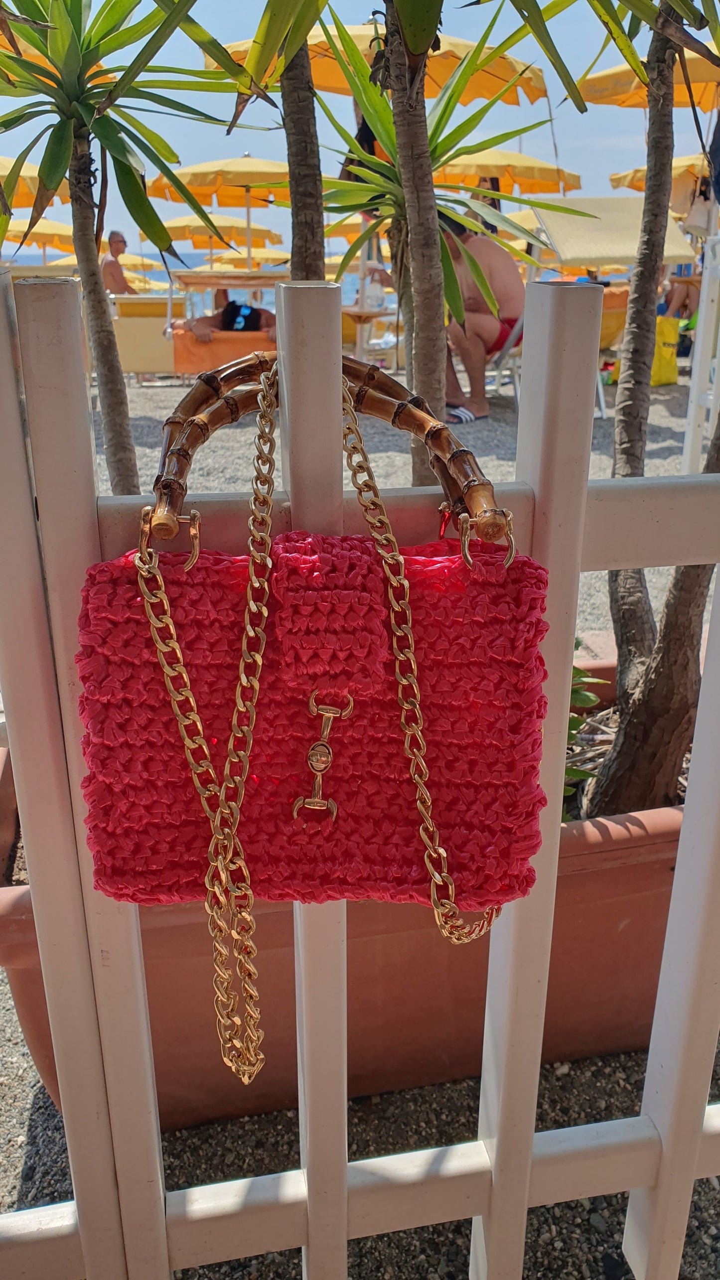 Pink Rafia Bag