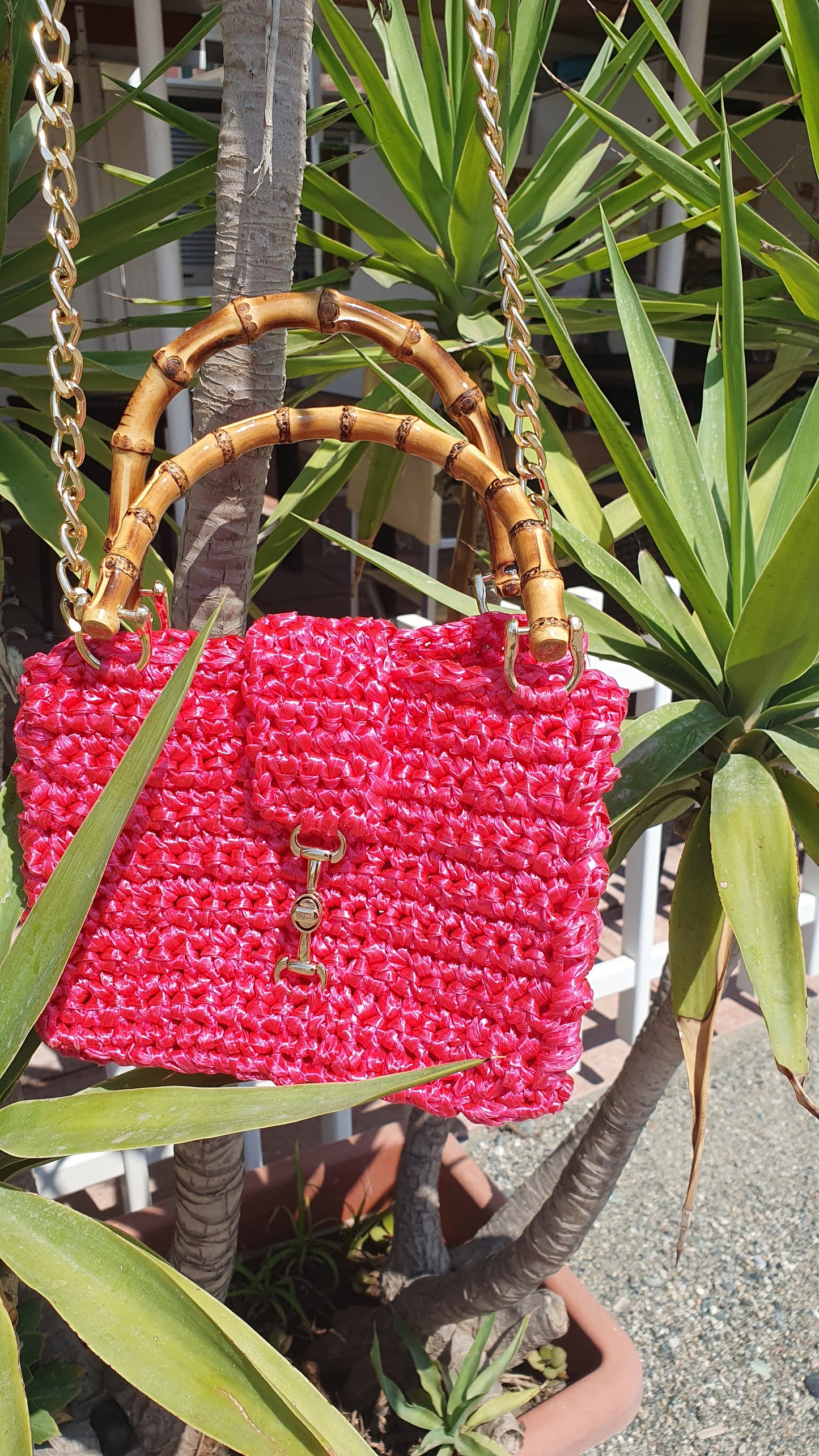 Pink Rafia Bag