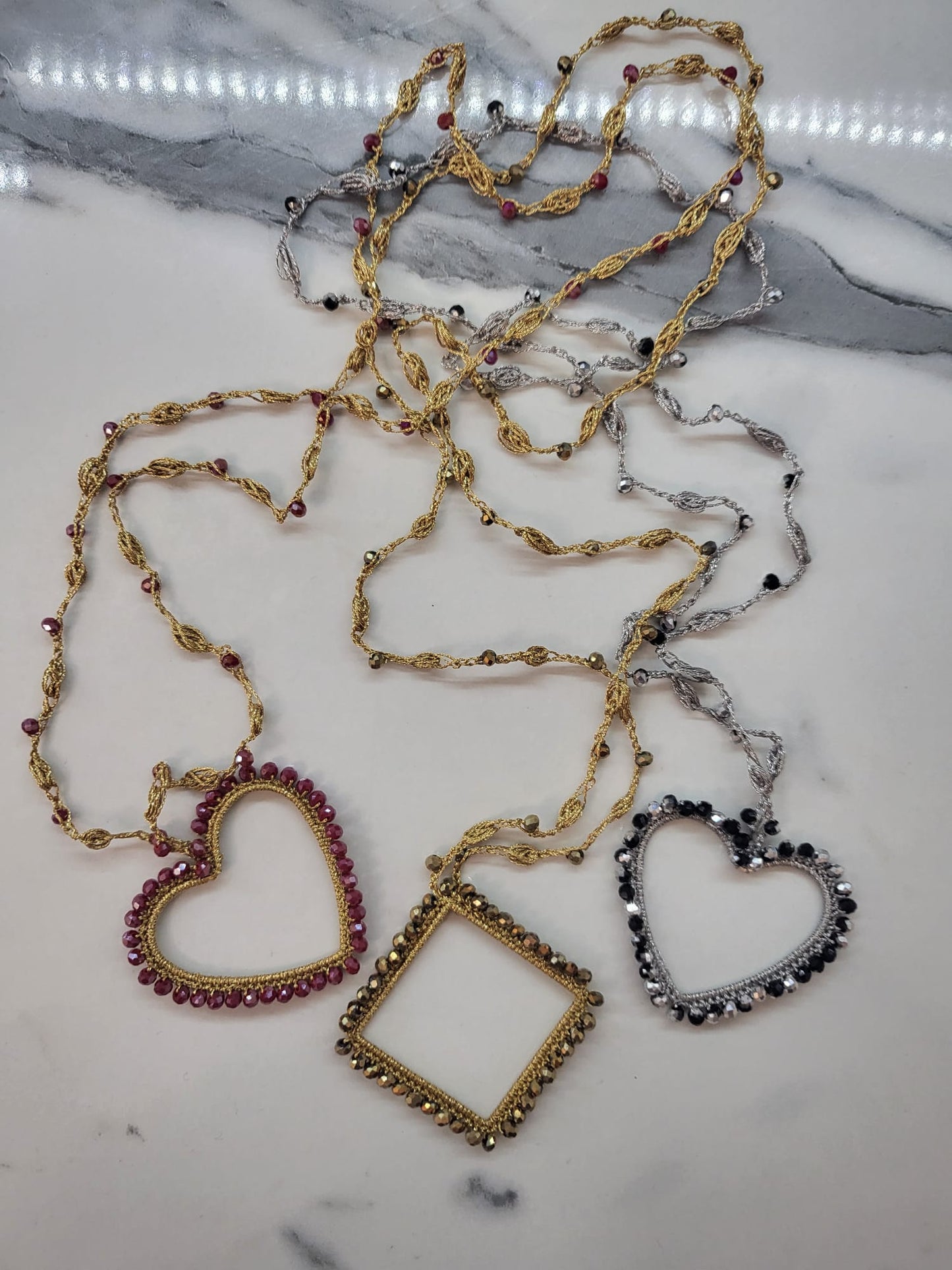 Heart & Square Necklace